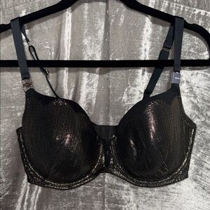 Cacique Black Metallic Bra